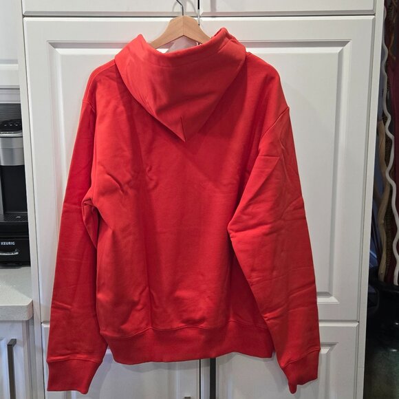 Helmut Lang Logo-Print Hooded Sweatshirt - Flame - Picture 7 of 10